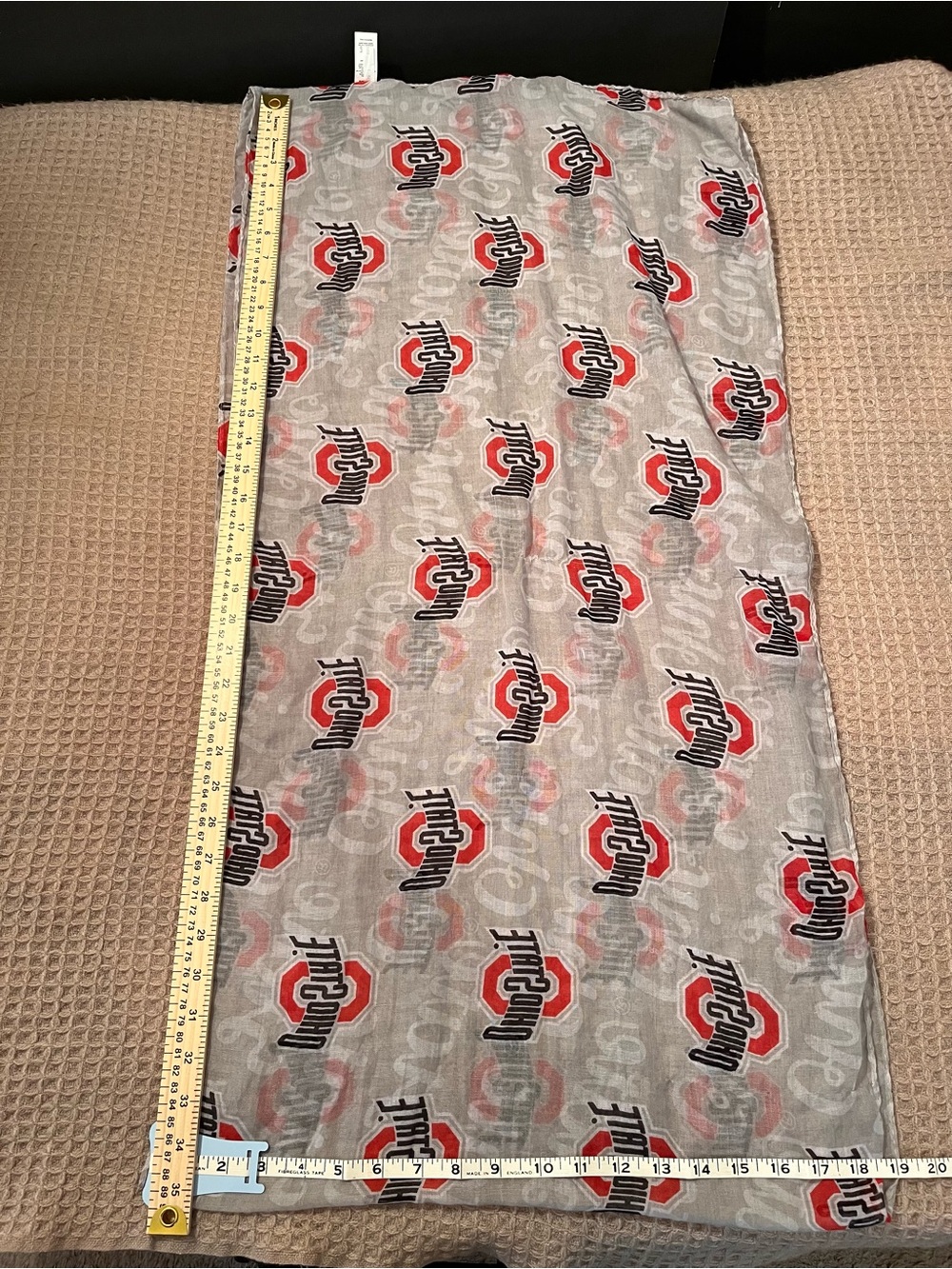 Women’s Ohio State Grey and Red Infinity Scarf - Picture 2 of 3
